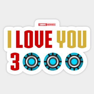 I Love You 3000 v3 (red gold flat) Sticker